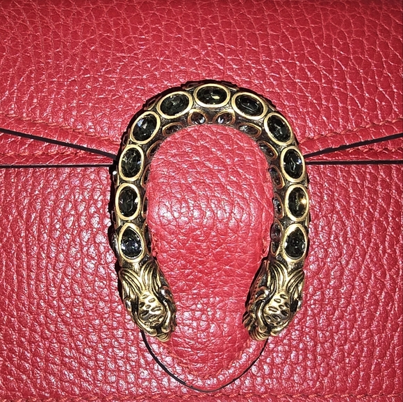 BNIB!!! Rare!!! Gucci Calfskin Super Mini Dionysus Shoulder Bag Hibiscus Red - Picture 11 of 16